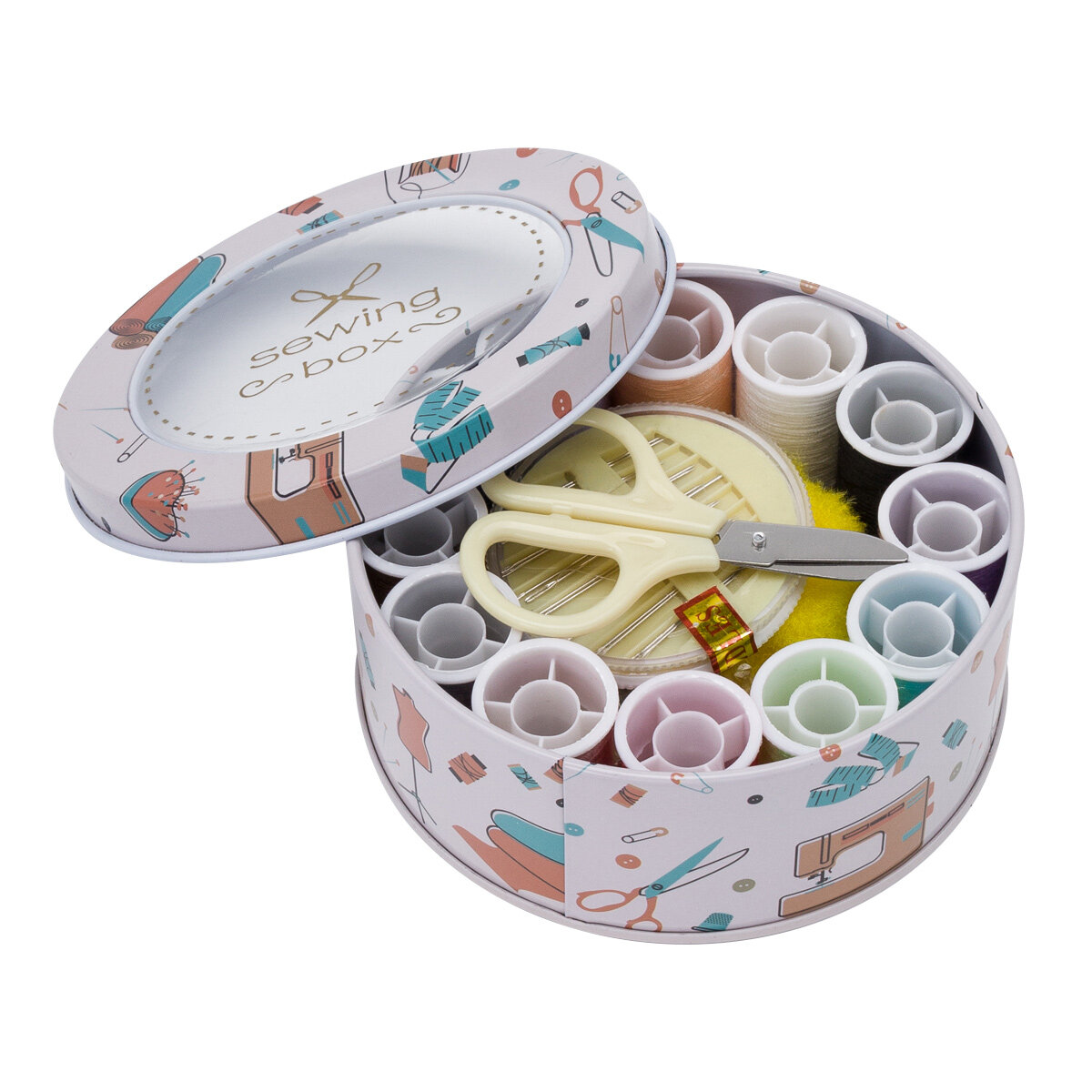 MTW154 Набор для шитья швейный дорожный 28 предметов 11*45см (бежевый)