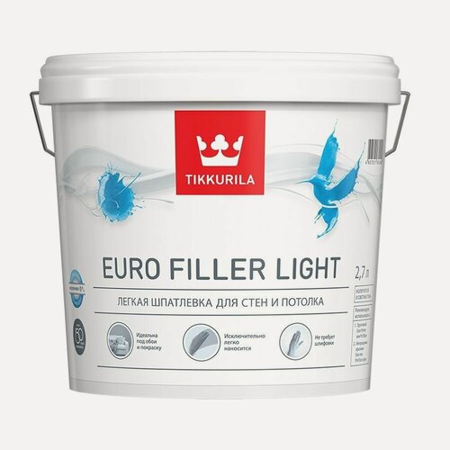 Изображение товара Шпатлевка финишная Tikkurila / Tikkivala Euro Filler Light (2,7л)
