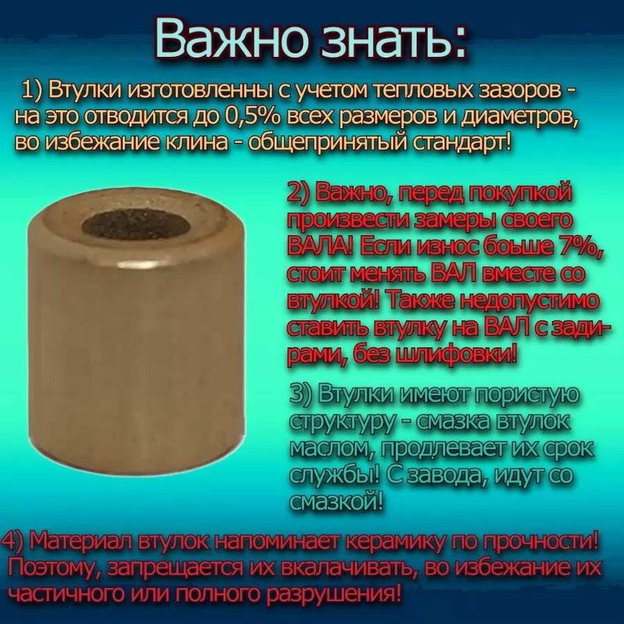 Изображение Втулки 4x8x8 мм Бронзографит для электроинструмента и оборудования - 10 штук
