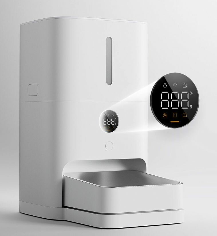 Автоматические Кормушки Xiaomi Умная автоматическая кормушка для животных Xiaomi Mijia Smart Pet Feeder 5L MJWSQ02(Mihome APP), Белый