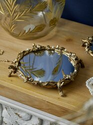 57-328 Блюдо для колец 13х13х2см, Металл, стекло, золотистый, Glasar