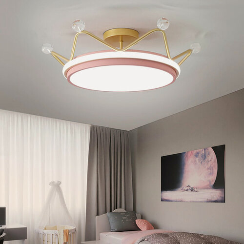 Изображение товара Лампы в детском стиле-Розовая корона форма творческий потолочный светильник-JC lighting