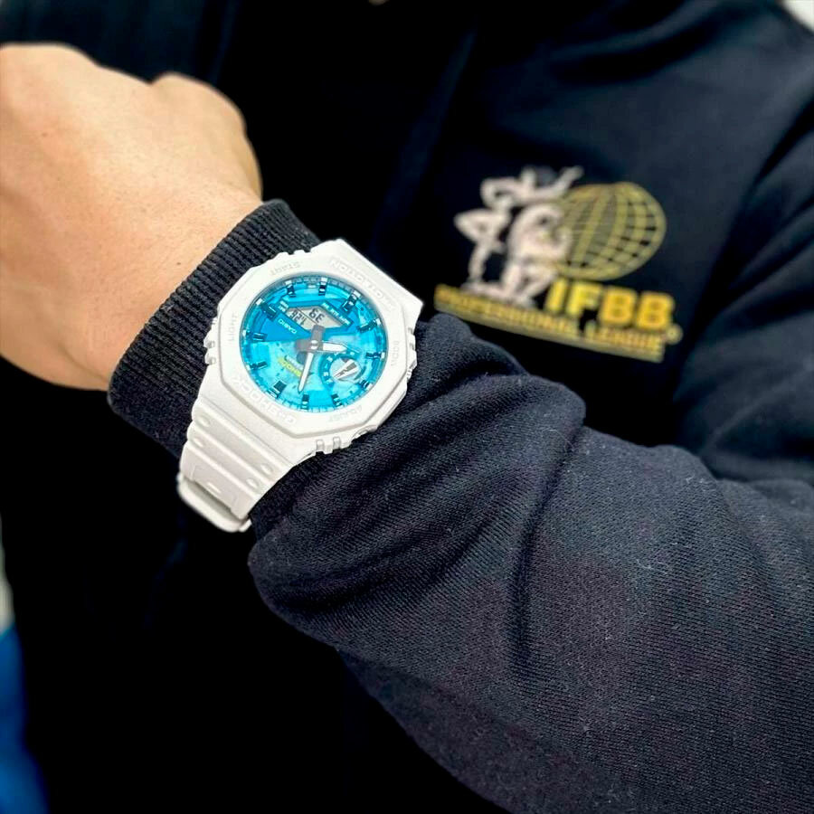 Наручные часы CASIO G-Shock, голубой, бесцветный, бирюзовый, бежевый — фото 1