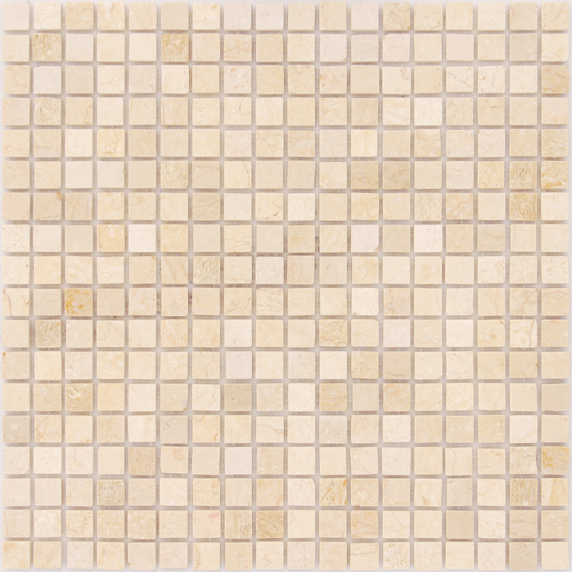 Мозаика LeeDo Caramelle: Pietrine - Botticino полированная 305x305х04 см (чип 15x15x4 мм)