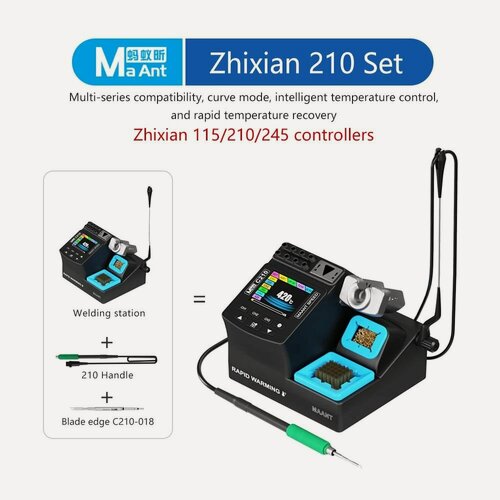 Изображение товара Прецизионная паяльная станция MaAnt C210, совместимая с ручками серии 245/210/115 для ремонта мобильных телефонов