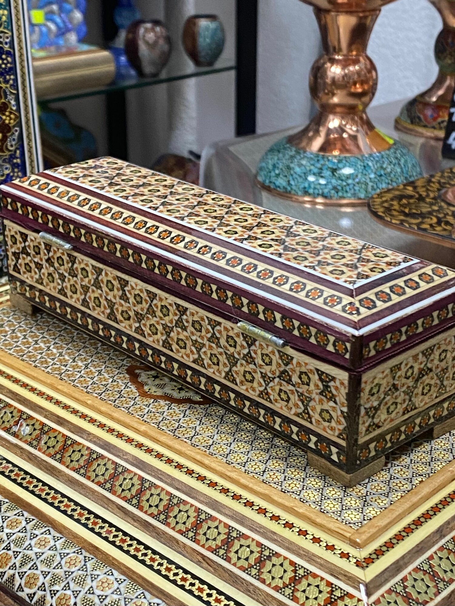 Пенал Персидский базар, каркасный, для карандашей, ручек и фломастеров, коричневый — фото 1