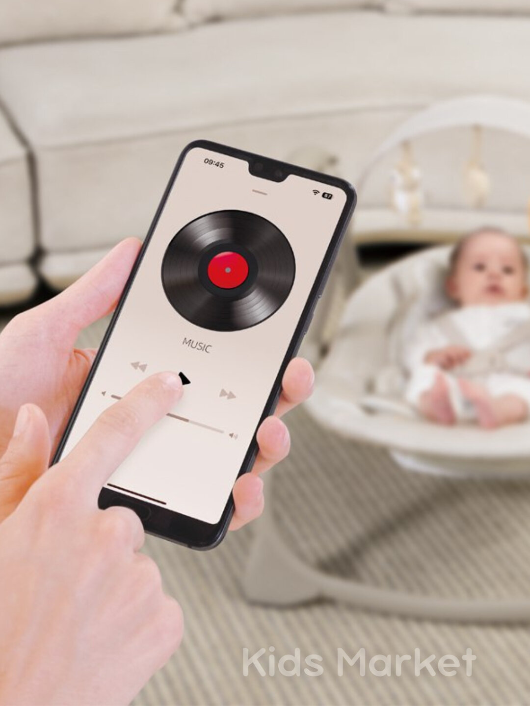 Детская электронная люлька, электрокачели, шезлонг, кресло качалка — фото 1