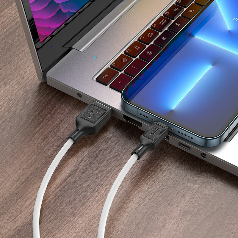 Дата-кабель Hoco, X90, Lightning-USB/USB, 2,4 A, 1 м, силиконовый, чёрный — фото 1