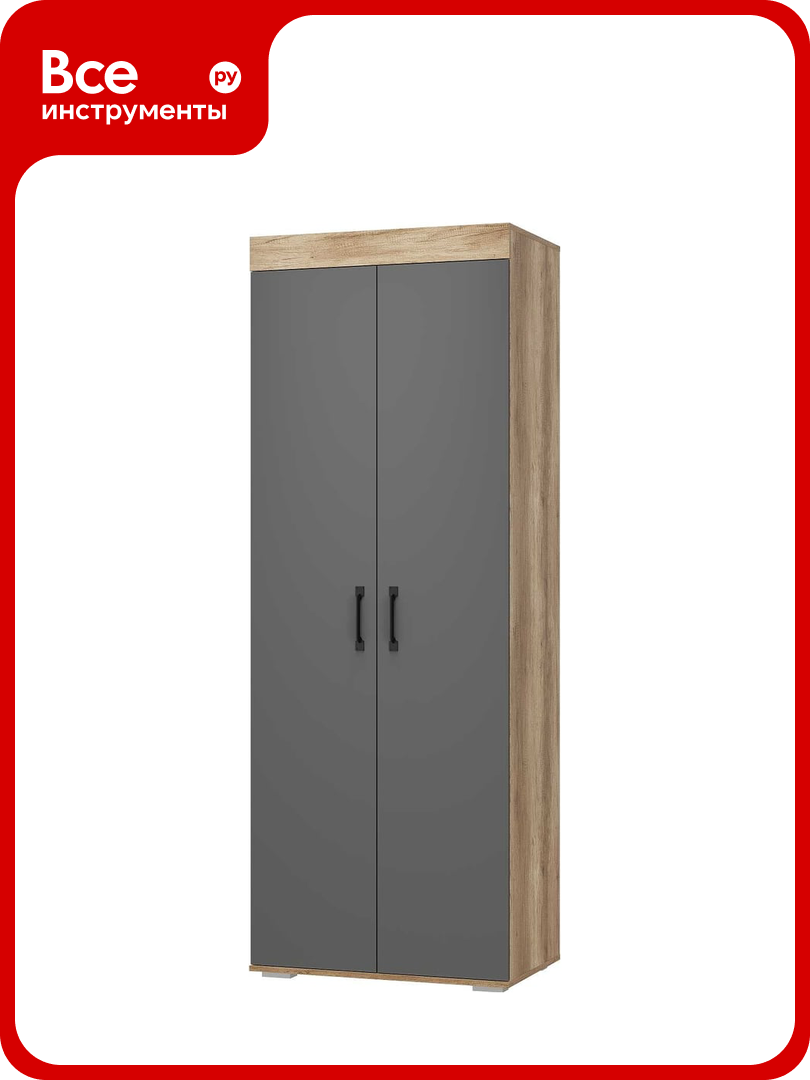 Шкаф двух створчатый Арника Прима ШК-03 графит/дуб каньон 00-00130681