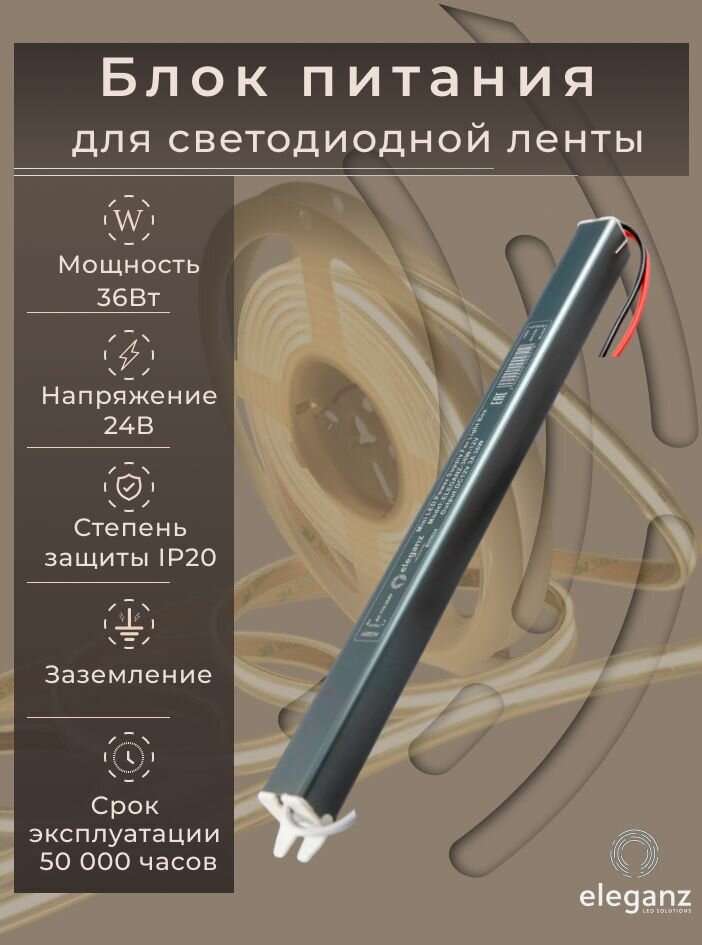 Блок питания для светодиодной ленты 24V карандаш 