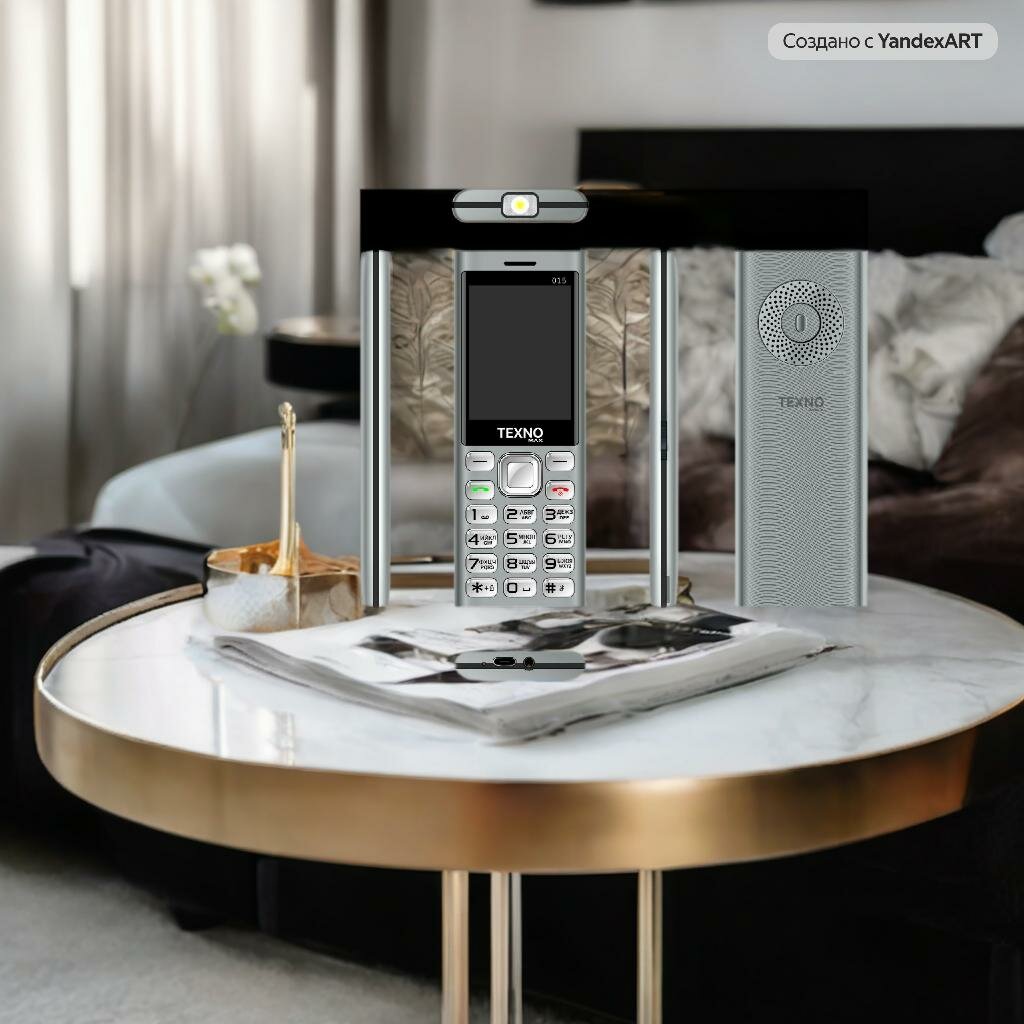 Texno Max 015 кнопочный телефон, двухсимочный, надёжный телефон, серый
