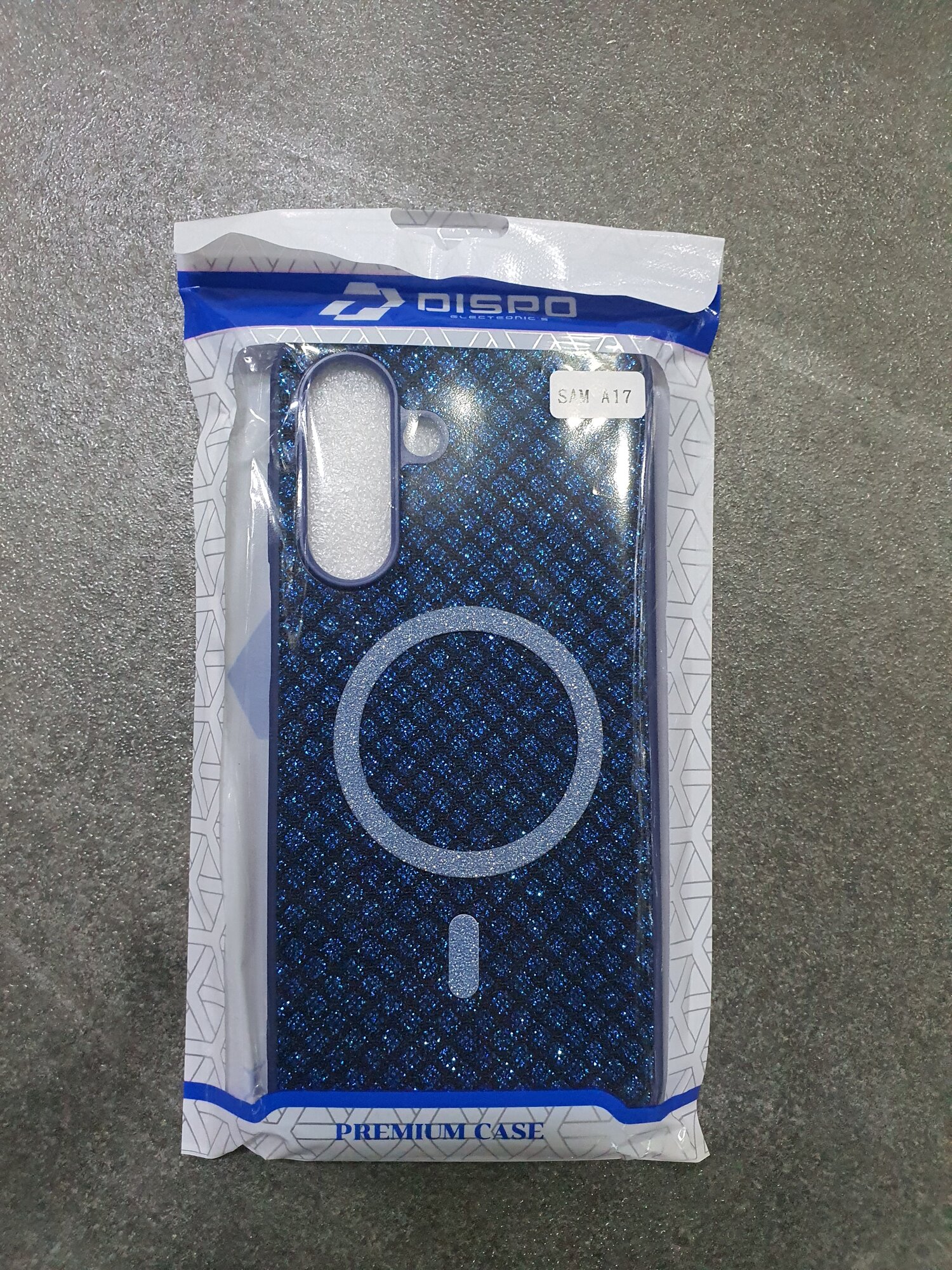 Блестящий магнитный чехол DISPO Premium для Samsung S21 ULTRA (синий, с магнитном кольцом)