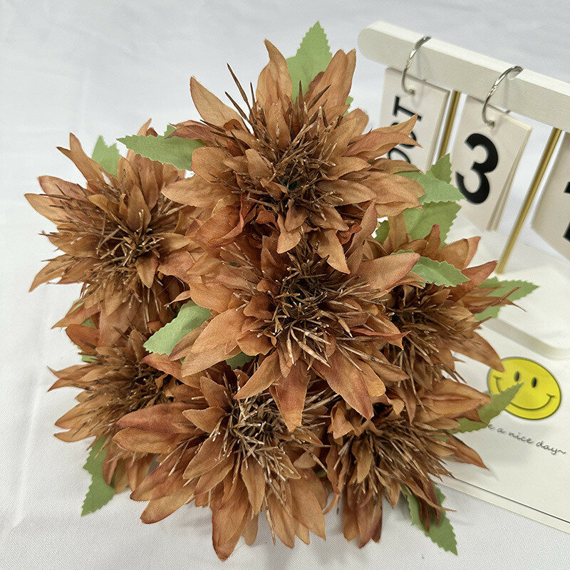 Поддельный букет лилий с семью головами и несколькими лепестками искусственные цветы для фотосессий кофе