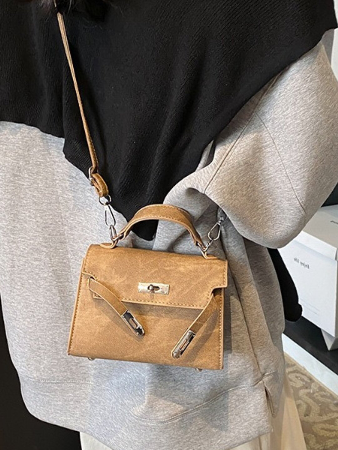 Сумка  Мини-сумка Hermes Kelly Style, бежевый