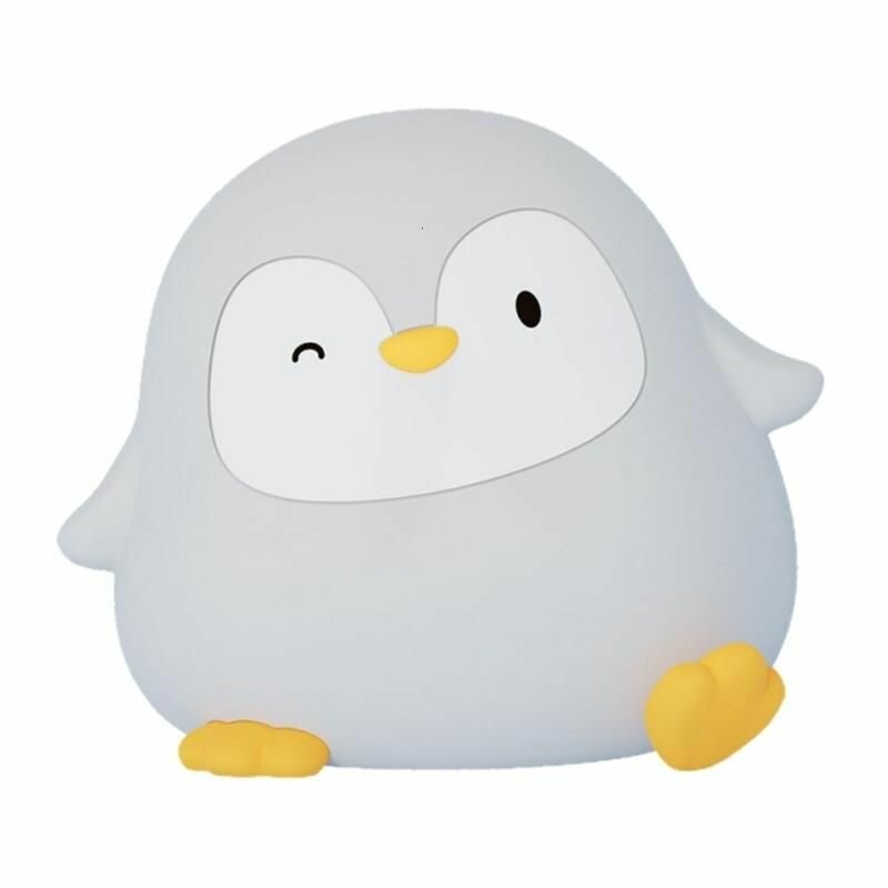 Силиконовый ночник Penguin для прикроватной тумбочки в спальне с USB-зарядкой Pat night light-Теплый Белый