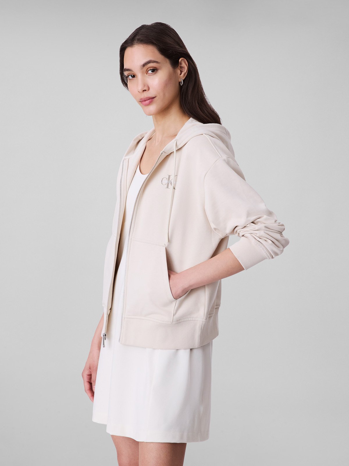 Толстовка Calvin Klein Jeans, размер M, , светло-бежевый — фото 1