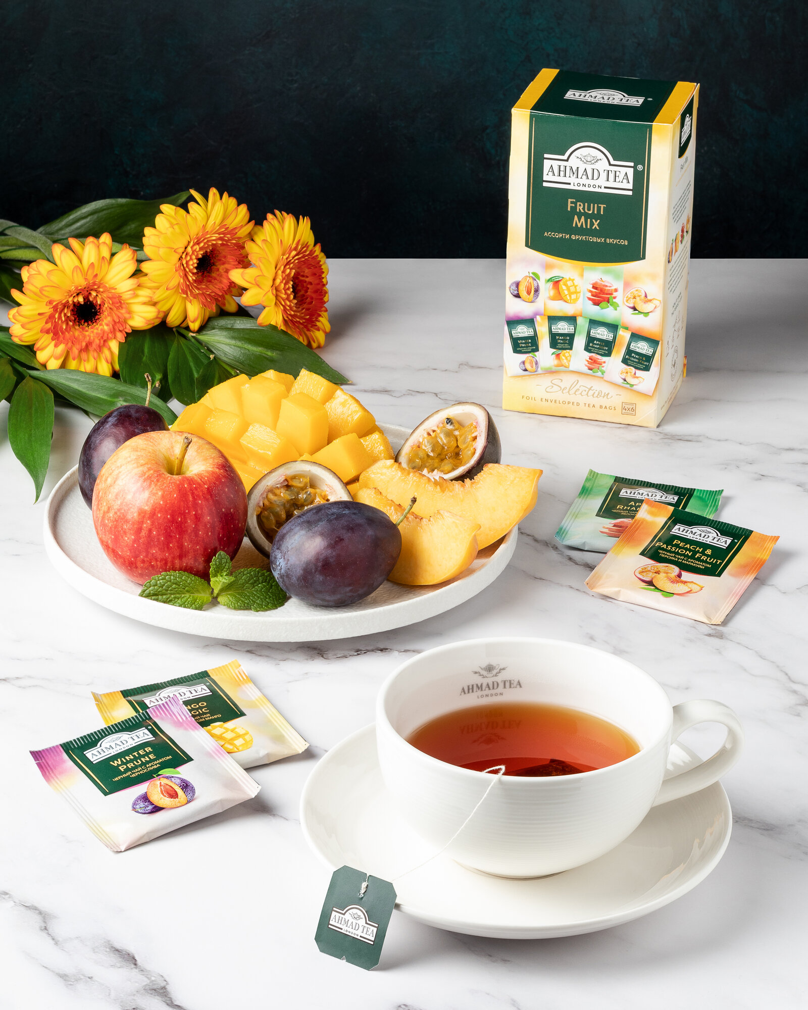 Чайное ассорти Ahmad Tea Фруктовый Микс 4 вкуса в пакетиках 24 шт, 36 г - фото №5