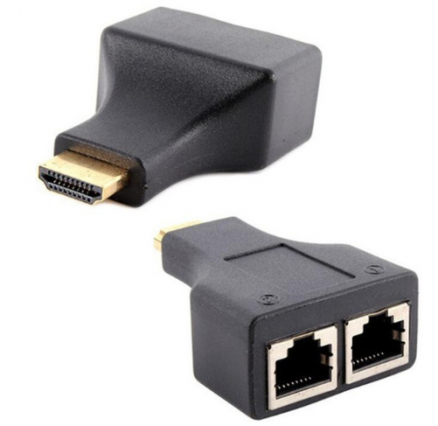 Адаптер Smartbuy для передачи HDMI сигнала по витой паре UTP 5e/6, до 30 м (2 адаптера) (A250) PS-2