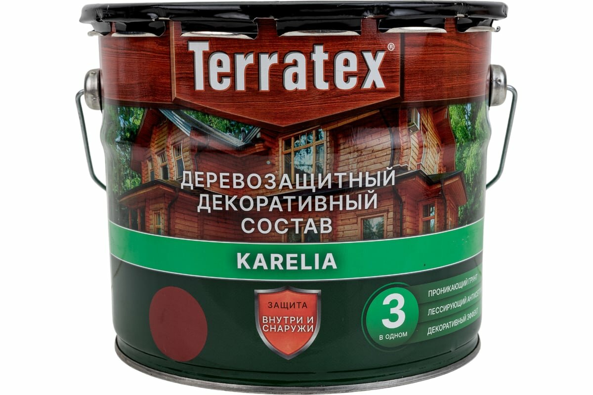 фото Терратекс Деревозащитный декоративный состав Кр. дерево Terratex 2,25кг / 3л /4 ЭК000137003