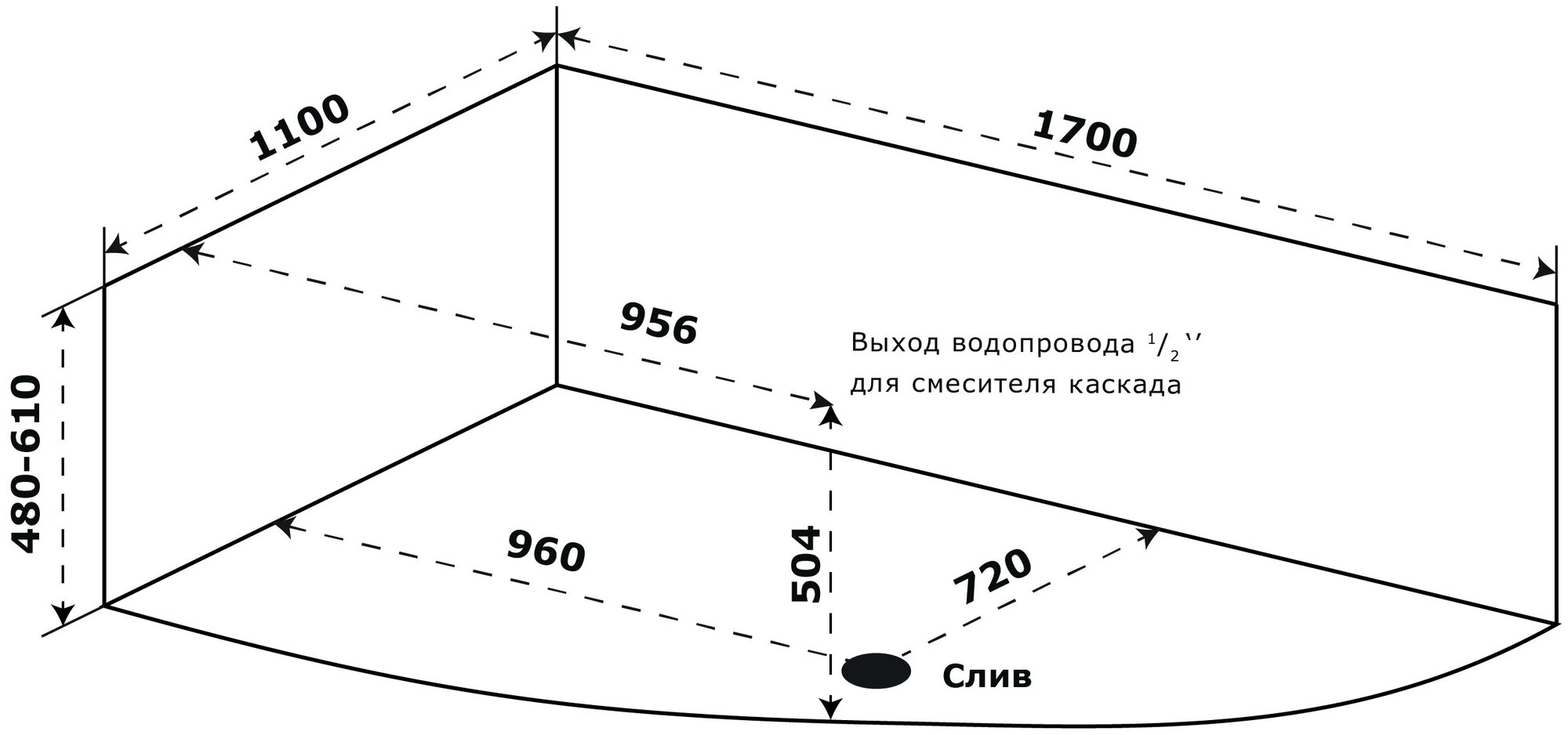 Ванна Azario Микона 170х110 левая (МИВ0003)