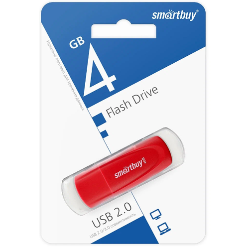 USB флеш накопитель Smartbuy 4GB Scout (SB004GB2SCR) красный