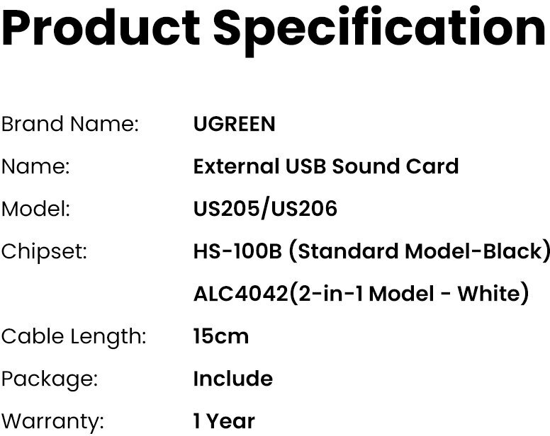 Аудиоадаптер Ugreen USB A 20 - AUX Jack 35 (f)