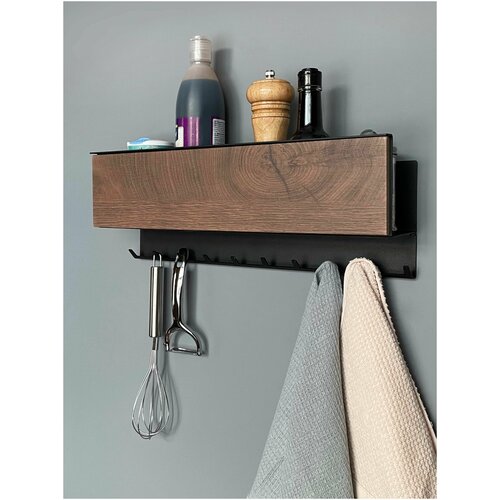 Полка для Кухни Molinardi Creativo Орех темный на черном 1300₽