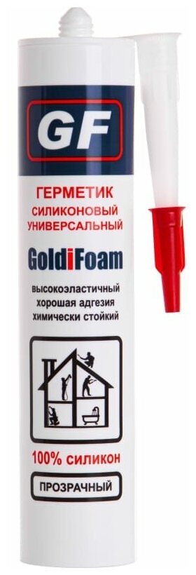 Герметик санитарный силиконовый GoldiFoam прозрачный - фотография № 5