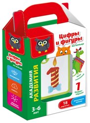 Набор карточек Vladi Toys Академия развития. Цифры и фигуры на кольце 13.8x9.9 см 18 шт.