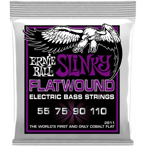 Струны для бас-гитары Ernie Ball 2811 Power Slinky Flatwound, 55-110 струны для бас гитары ernie ball 2811