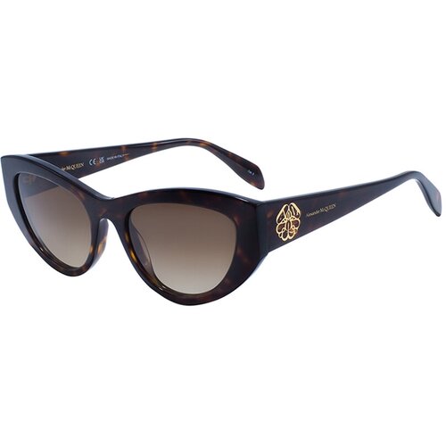 солнцезащитные очки alexander mcqueen кошачий глаз оправа металл градиентные для женщин черный Солнцезащитные очки Alexander McQueen, бесцветный