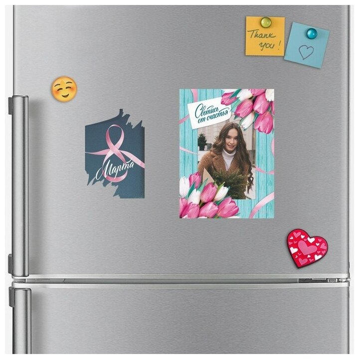 Магнит на холодильник фоторамка "Тюльпаны ", 10 х 14 см - фотография № 4