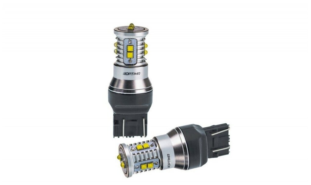 Светодиодная лампа Optima Premium W21/5W (7443) MINI CREE-XBD CAN (Ps CAN работает не на всех а/м, уточняйте) 50W 5100k 12-24V (белая) - двухконтактная лампа, с обманкой CAN (1шт.)