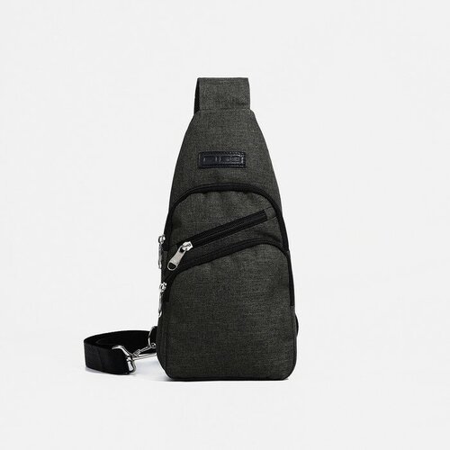 Рюкзак-слинг на молнии, 2 наружных кармана, цвет хаки рюкзак слинг на молнии 2 наружных кармана цвет хаки
