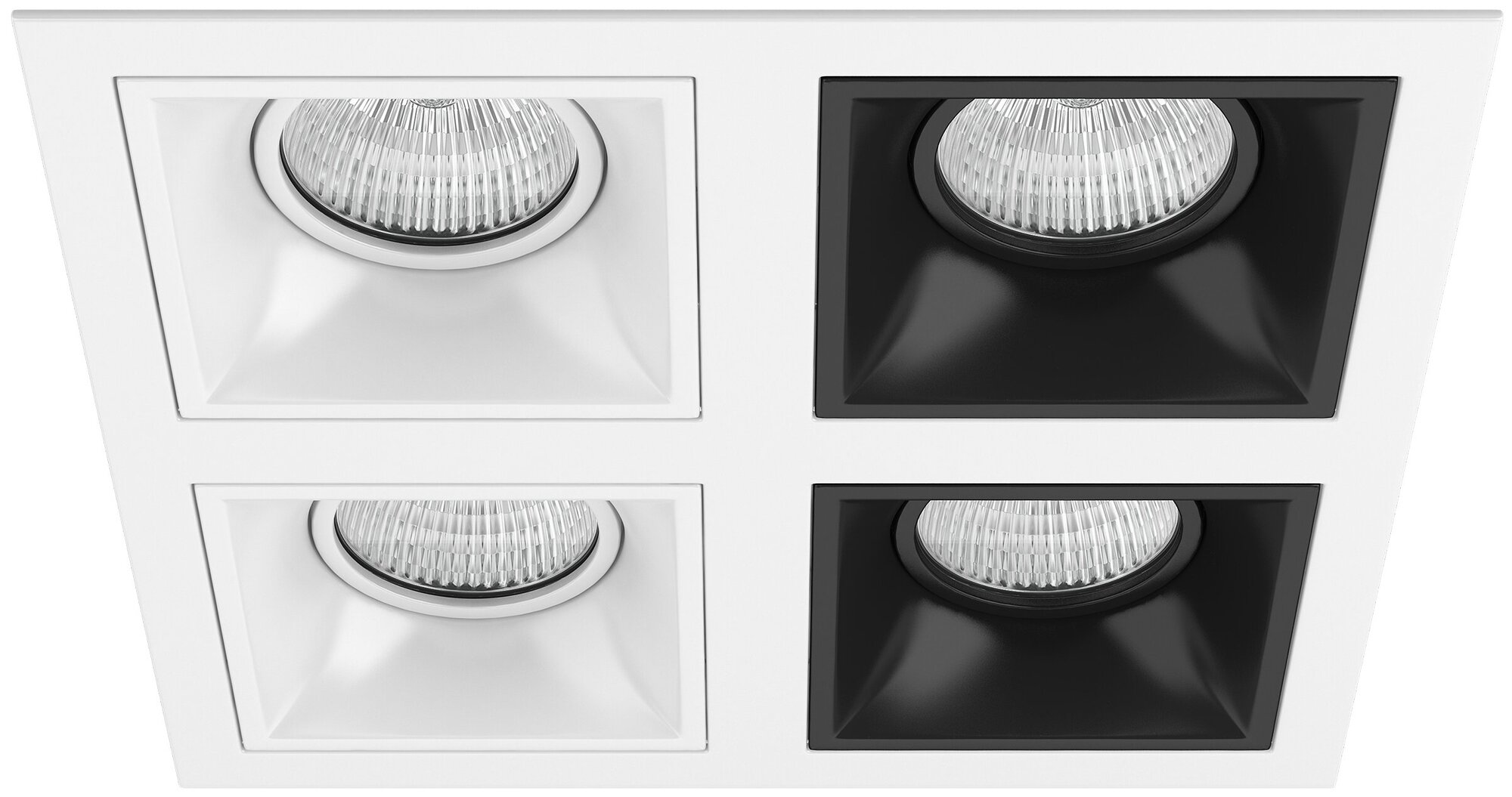 Встраиваемый светильник Lightstar Domino D54606060707, GU5.3, 200Вт, кол-во ламп:4шт, Белый