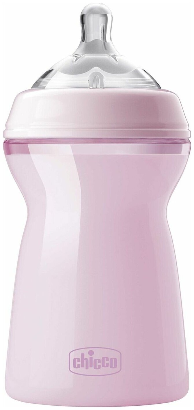 Бутылочка с силиконовой соской с флексорами розовая от 6 мес. Natural Feeling Chicco/Чикко 330мл Artsana S.p.A - фото №4