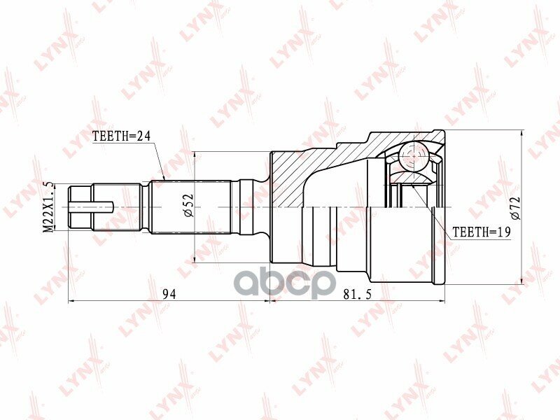 Шрус Наружный | Перед Прав/Лев | LYNXauto арт. CO2400