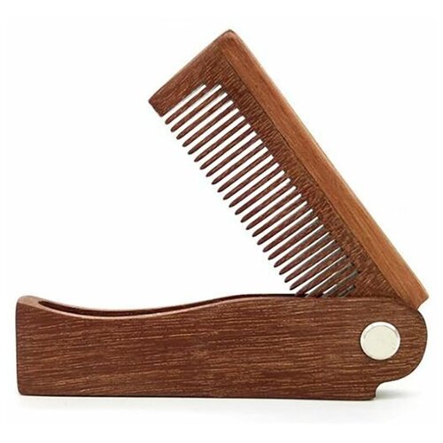 Складная расческа-гребень из сандалового дерева для волос, бороды , усов