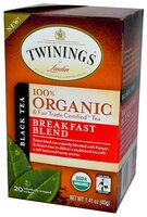 Чай черный Twinings Breakfast blend organic в пакетиках, 20 шт.