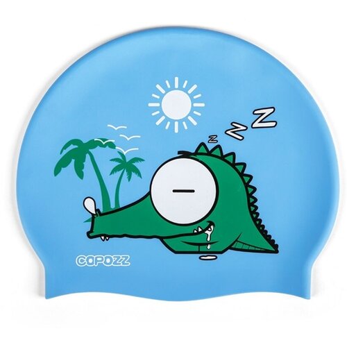 фото Шапочка для плавания/бассейна детская силиконовая copozz ym-3920 крокодил