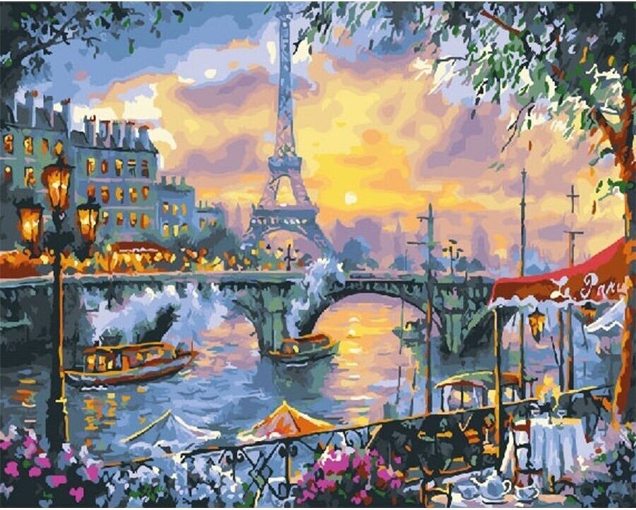 Картина по номерам Вечерний Париж 40х50 см Hobby Home