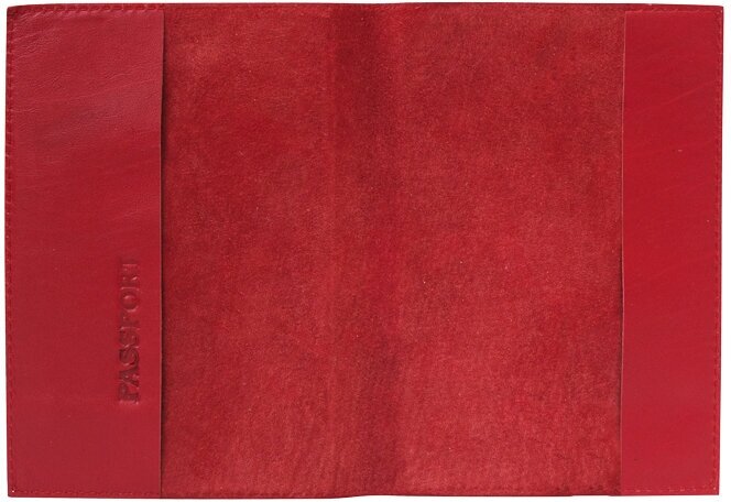 Обложка для паспорта Makey, натуральная кожа, красный - фотография № 8