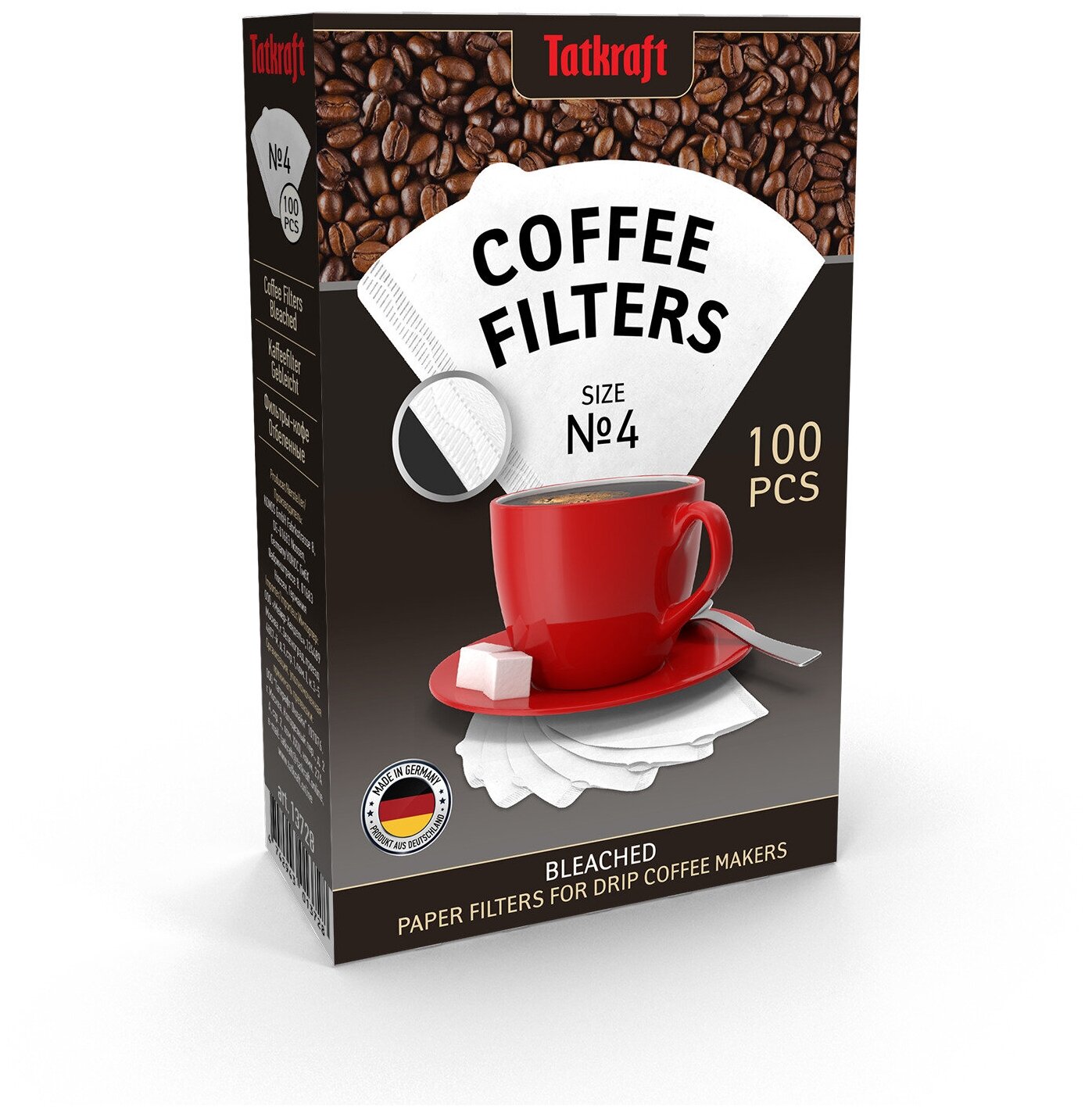 Фильтры для кофе бумажные отбеленные №4 одноразовые 100 шт
