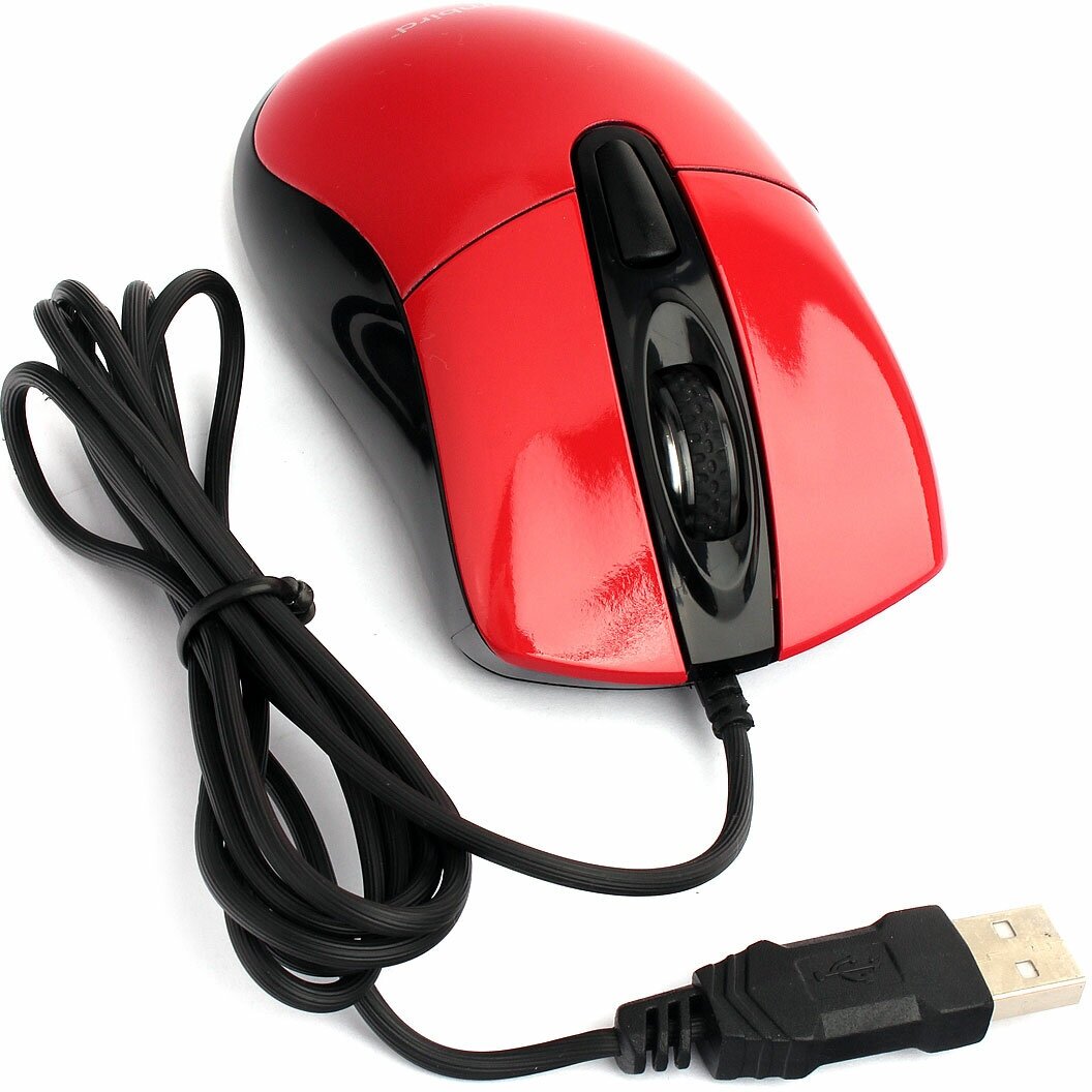 Gembird MOP-415-R {Мышь, USB, красный, 3кн.+колесо-кнопка, 2400DPI кабель 1.4м} - фото №5