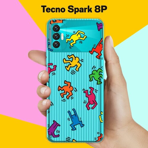 Силиконовый чехол на Tecno Spark 8P Человечки / для Техно Спарк 8П тонкий чехол для tecno spark 8p техно спарк 8п силиконовый чехол с защитой модуля камер прозрачный чехол