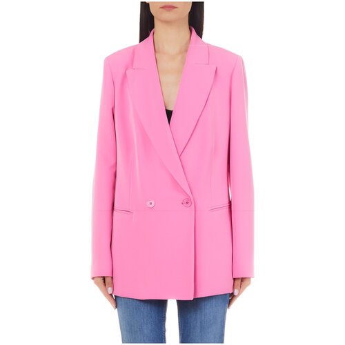 Пиджак LIU JO, удлиненный, силуэт свободный, размер L, розовый