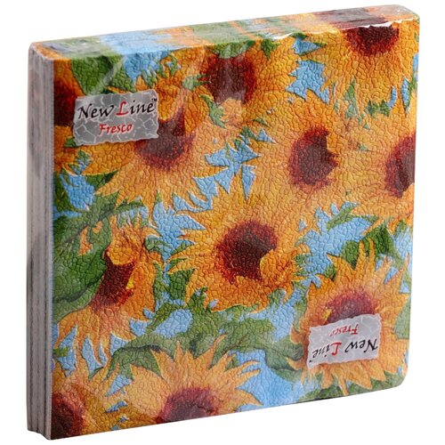 Салфетки бумажные New line FRESCO «Подсолнух», 2 слоя, 33*33 см, 20 шт.