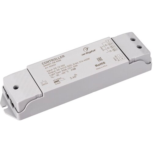 Контроллер 023023 SMART-K8-RGB (12-24V, 3x6A) контроллер rgb для светодиодной ленты и модулей beeled bldcs 216 432wrf 12 24 w