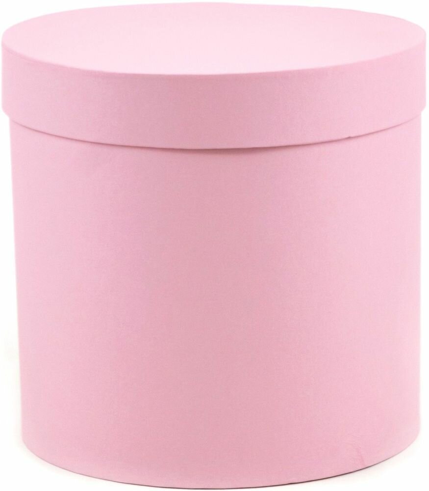 Подарочная коробка круглая розовая 20х20 см