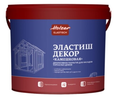 Holzer Elastisch SP 25 Эластиш Декор Камешковая (белый, фракция 2,5 мм, база A, 25 кг)